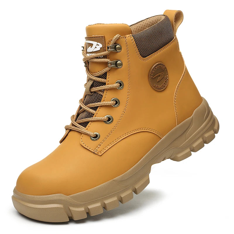 Men’s Waterproof Steel Toe Work Boots – Anti-Puncture, Non-Slip